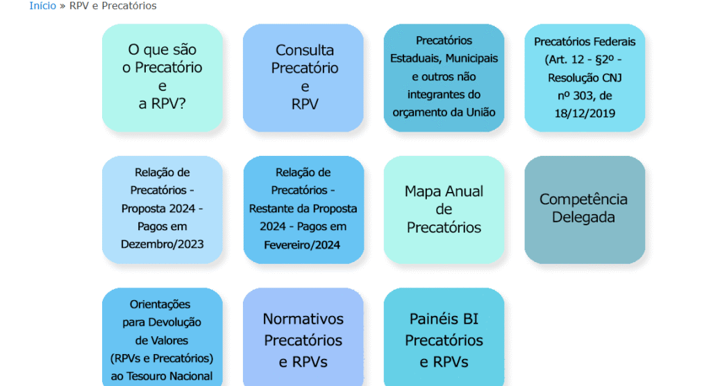 Como consultar Precatório e RPV