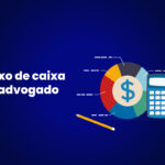 Fluxo de caixa do advogado: gráfico de pizza, calculadora e lápis