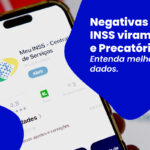 Tela do app Meu INSS com texto "Negativas do INSS viram RPVs e Precatórios