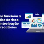 ilustração com desenho de um computador que contém vários gráficos na tela